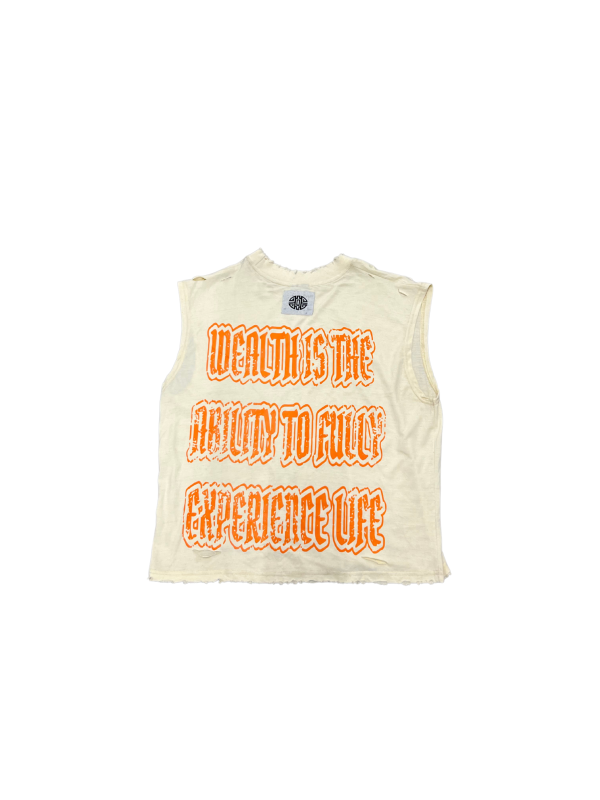 WEALTH IS THE ABILITY TO FULLY EXPERIENCE LIFE CUT SLEEVES SHIRT - Image 2
