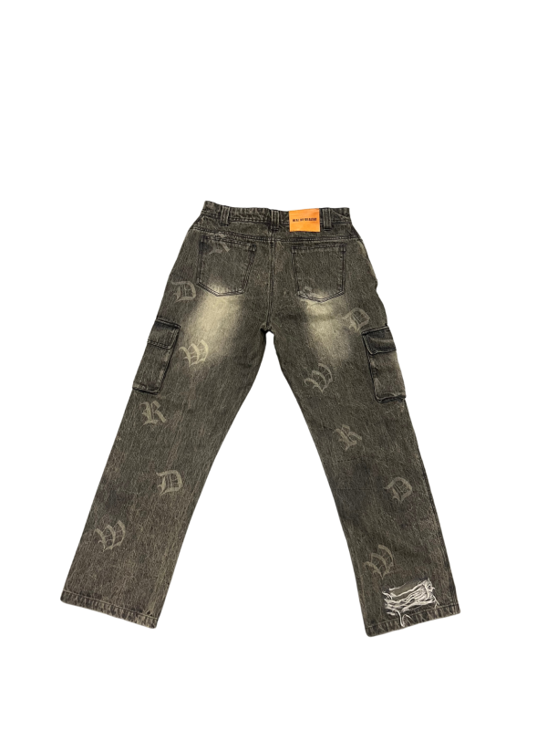 Laser printed REAL DIE WEALTHY FLARED CARGO PANTS - Image 2