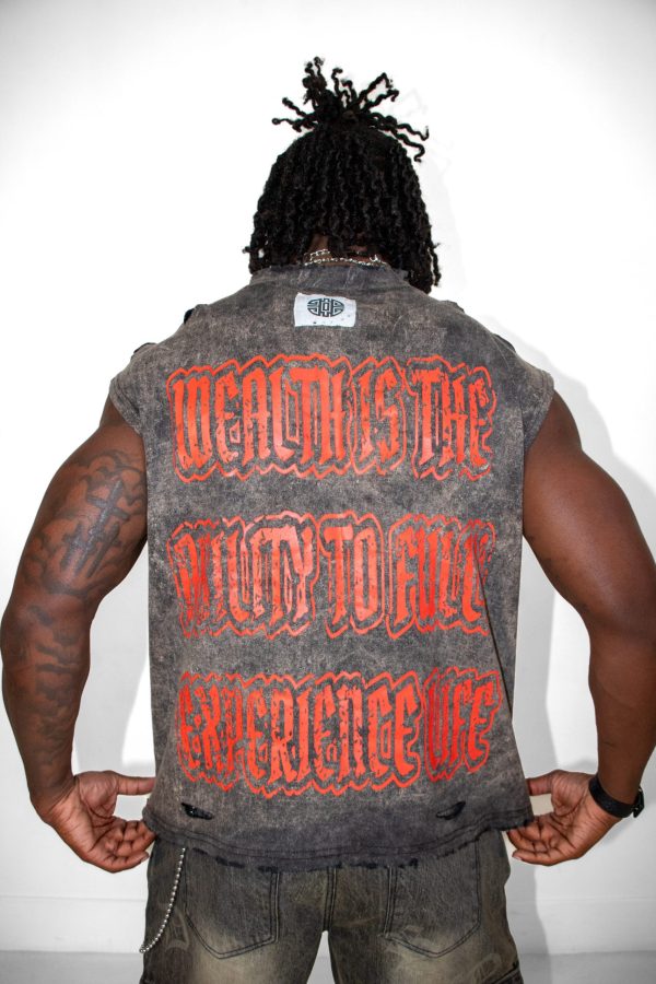 WEALTH IS THE ABILITY TO FULLY EXPERIENCE LIFE CUT SLEEVES SHIRT - Image 5